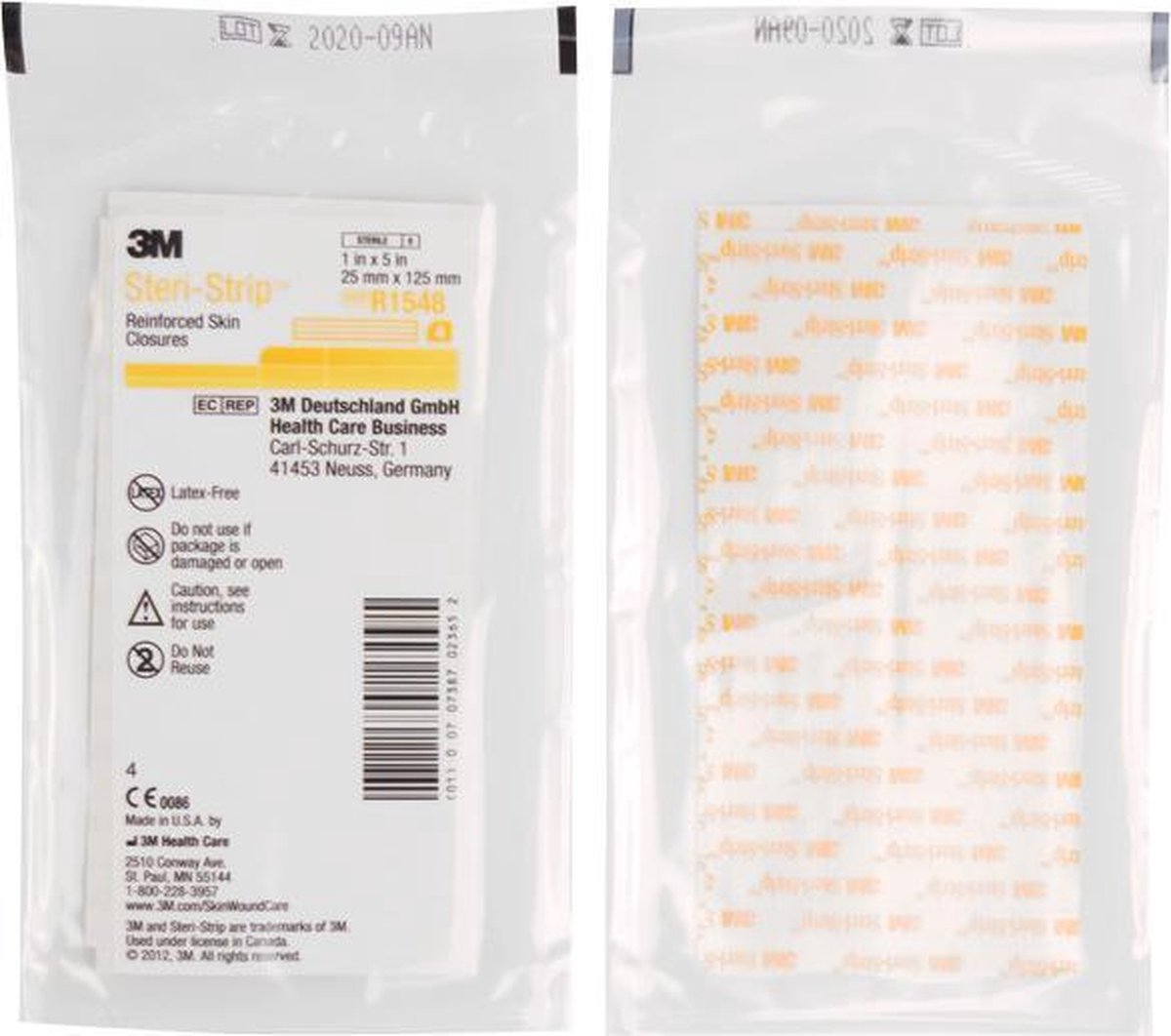 3M Hechtpleister Steristrip 25mm x 125mm per 5 x 4 strips