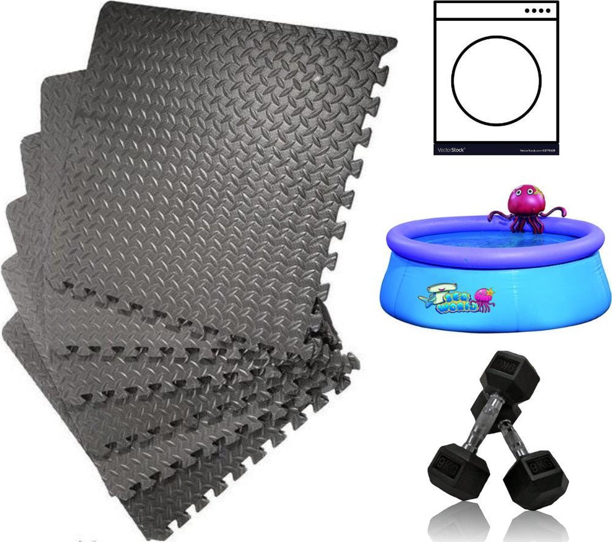 DirectSupply Zwembad Tegels - Foam - Zwembad ondergrond - 6 stuks - 40x40cm