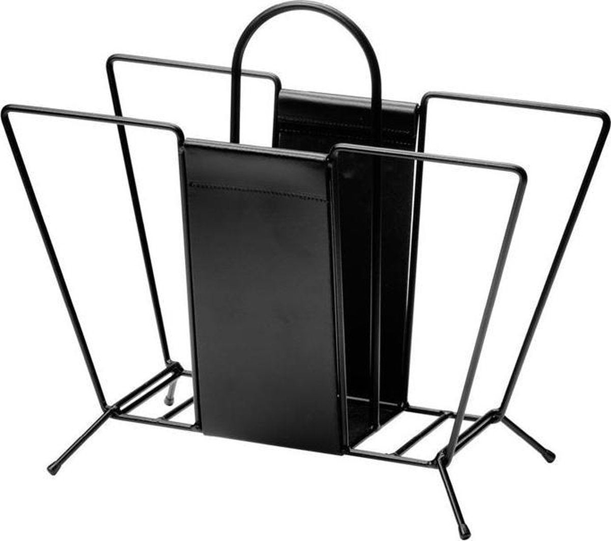 Maze Tijdschriftenrek 37 X 46 X 21 Cm Staal/leer Zwart