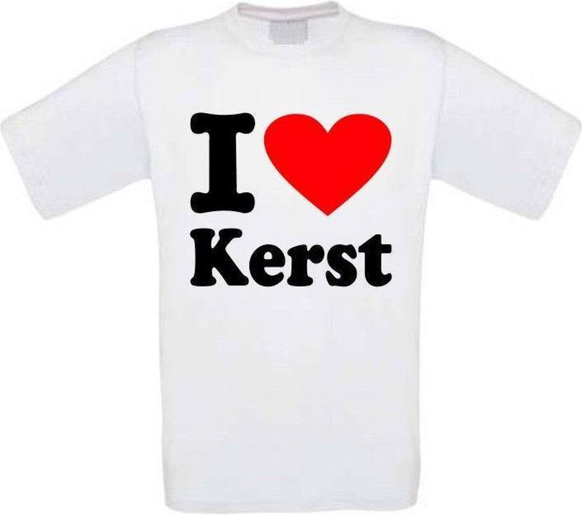 I love kerst T-Shirt maat XL wit