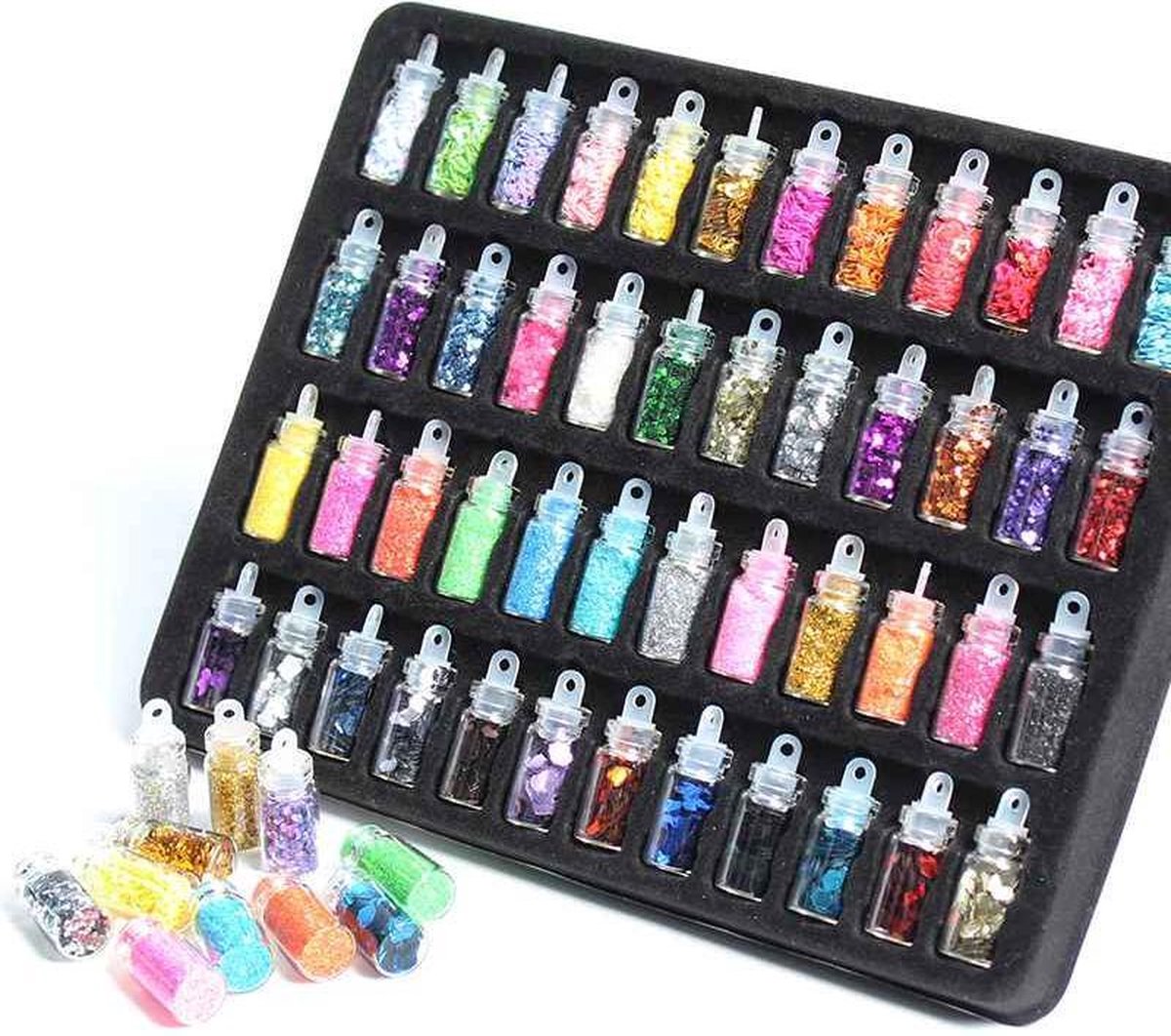 48 MIX Kleuren Nail Art Stickers Pailletten 3D Glitter poeder Manicure Set DIY Shiny Kralen Pailletten Nail Art Decoratie Set