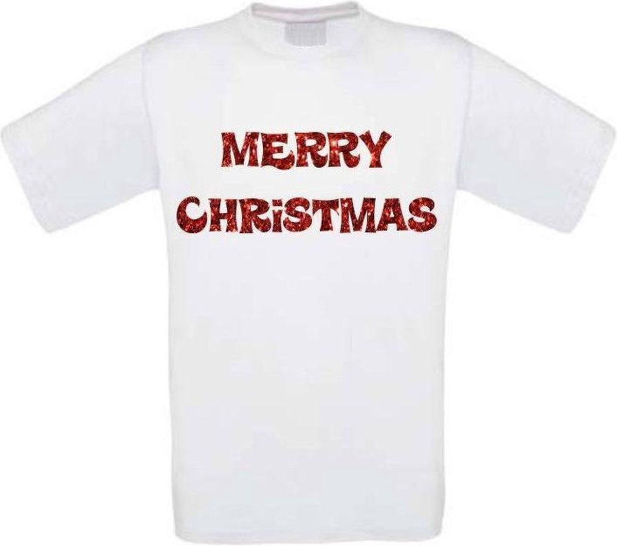 Merry christmas T-shirt maat M wit