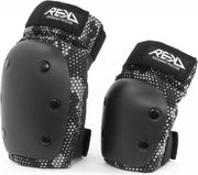 REKD Youth Heavy Duty Double Pad Set Zwart-Grijs - Maat S