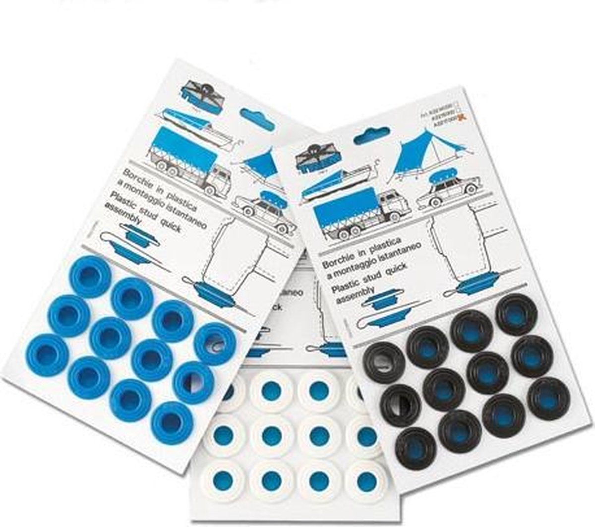 Trem blauwe kunststof Zeilogen Ø 15 mm 12 stuks