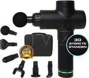 Professionele Massage gun - Stille massage - Lichaamsmassage - Spierstimulator - Nek massage - Chronische pijn - Digitaal LCD - Zwart  - 30 Verschillende standen - 6 Opzetstukken - Mini Massage - Klop en Vibratie Massage - Fitness Gym - TRAVELCASE