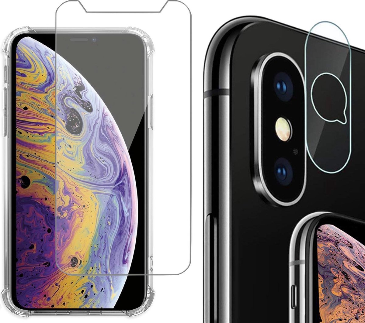 Beschermglas iPhone XS Max Screenprotector - iPhone XS Max Screen Protector Glas en iPhone XS Max Screenprotector Camera