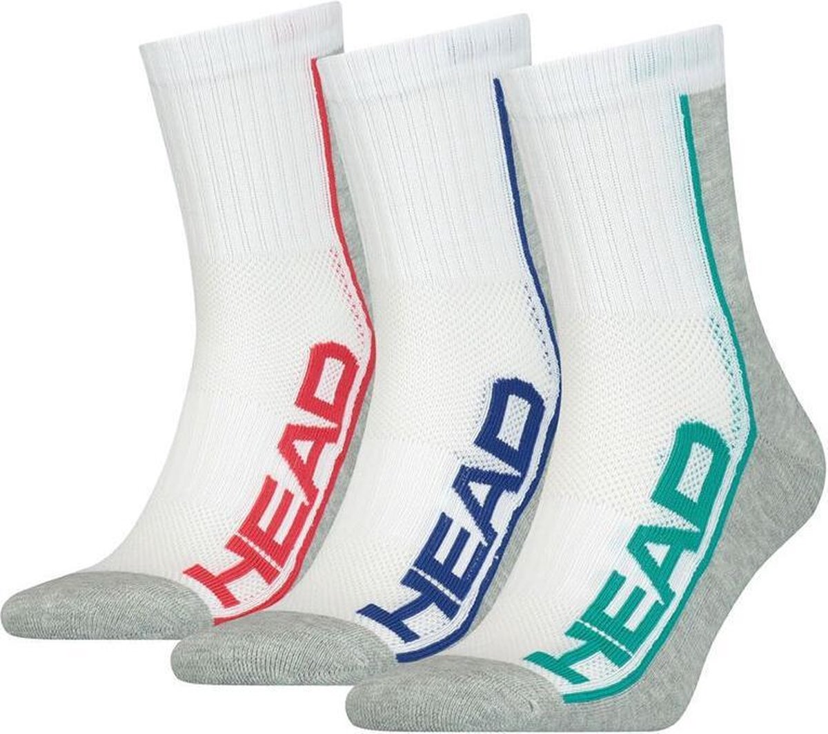 HEAD - performance 3-pack short wit & grijs - 43-46