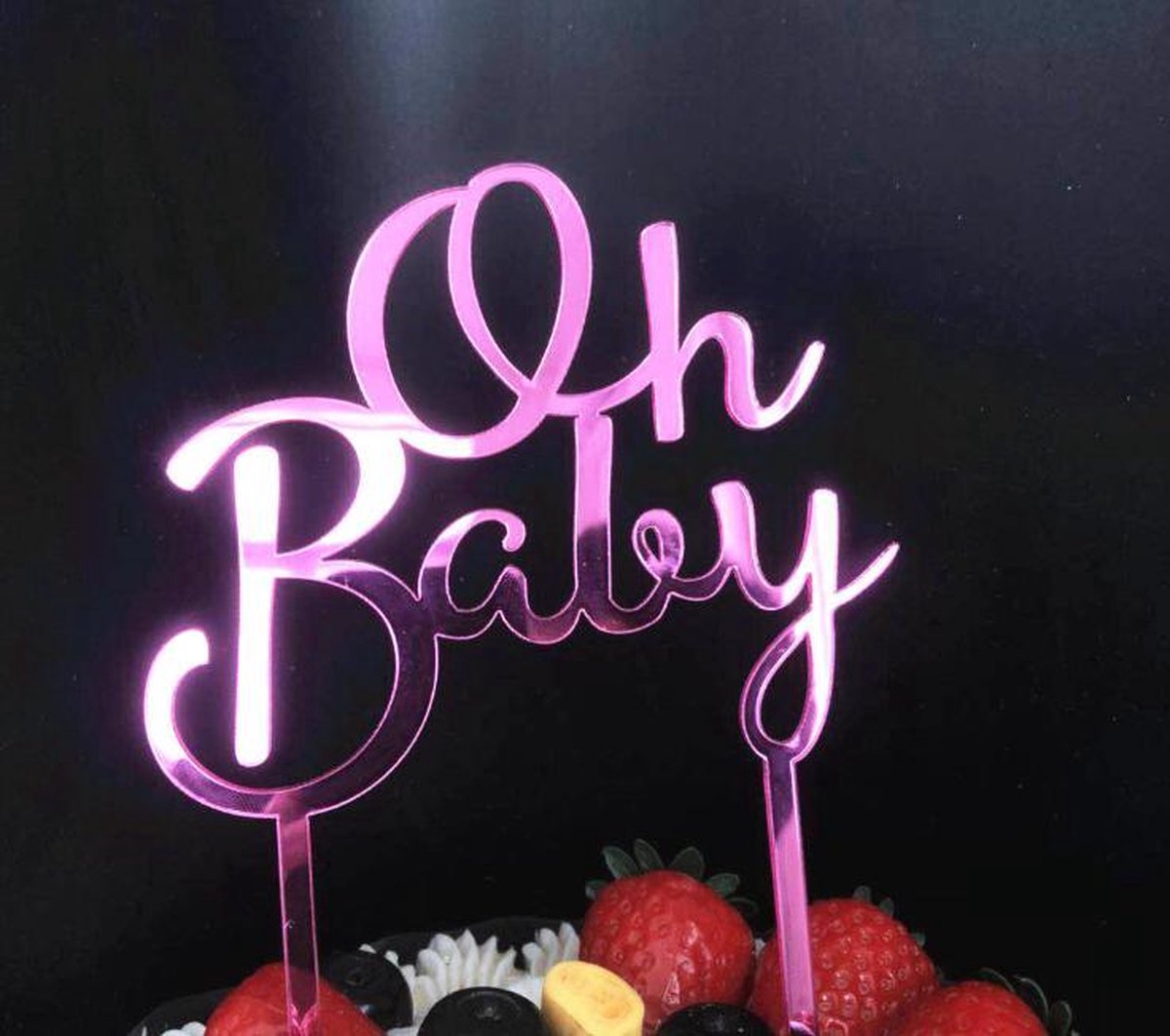 oh baby paars cake topper| taart topper baby shower 