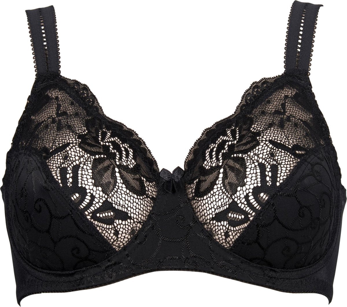 Elbrina Kanten Vrouwen Beha - Zwart - Maat 90G