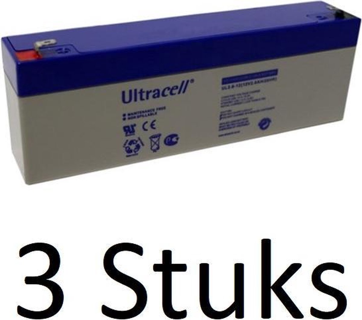 3 Stuks Ultracell Loodaccu UL 12v 2600mAh