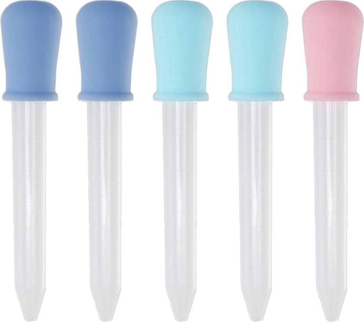 Pipet 5 ml | Silicone Pipetje | Vloeistoffen / Doseren / Whisky | Pipette | Pipetten in 3 Kleuren | Pipetjes - 5 stuks