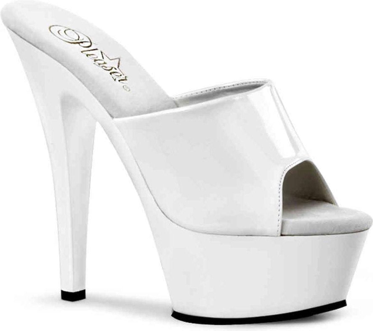Pleaser Muiltjes -39 Shoes- KISS-201 Paaldans schoenen Wit