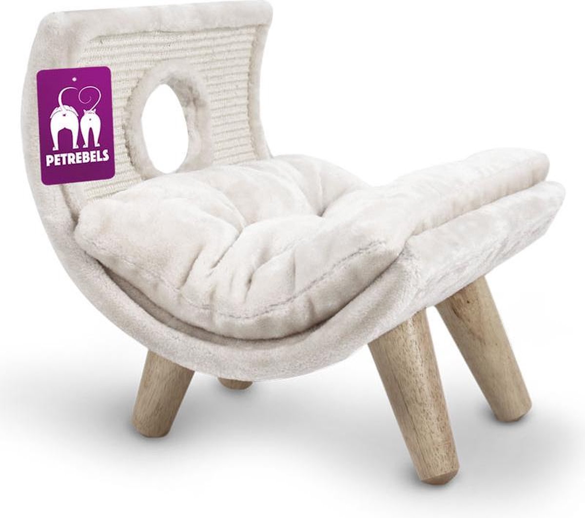 Petrebels Denver 50 krabhuis - Creme - 50 cm - voor kleine katten