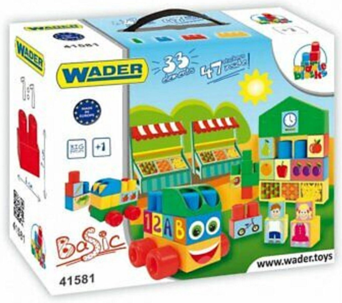 Wader Bouwblokken Middle Blocks Basic 33-delig
