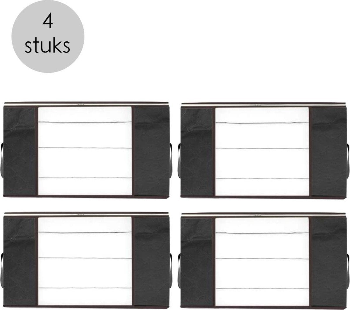 Opbergtas Kleding - Zwart - 4 Stuks - Organizer voor Dekbed – Opbergzak – Opbergers voor Seizoenskleding