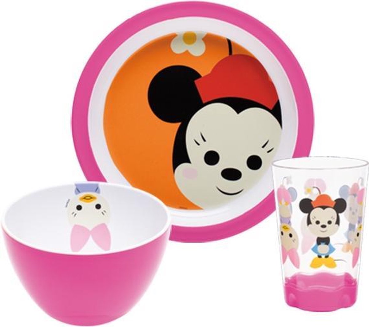 Zak!Designs Minnie Big Face Ontbijtset - Roze - Set van 3 stuks