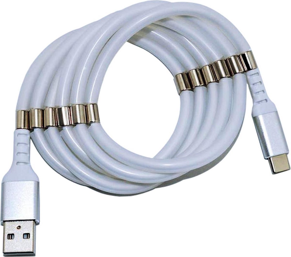 USB C kabel | USB A kabel | C naar A | USB 2.0 | Magnetisch | Wit | 1.2 meter | Allteq