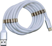 USB C kabel | USB A kabel | C naar A | USB 2.0 | Magnetisch | Wit | 1.2 meter | Allteq