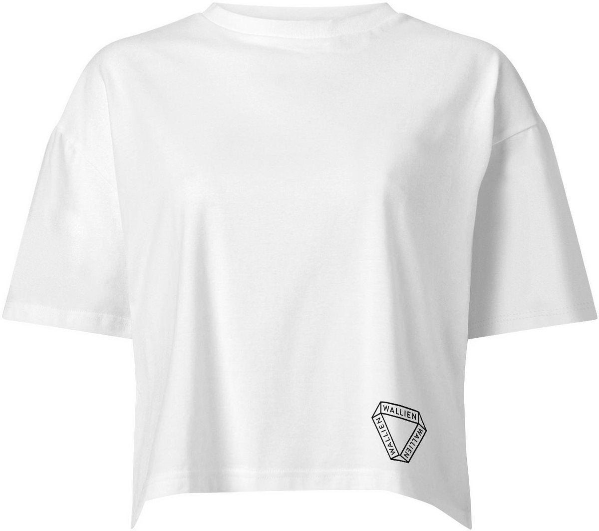 WALLIEN - Dames Short Sleeve T-Shirt - Zwart Logo op rug - Wit