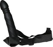 Ouch! – Strap-On met Hol Penis Sleeve Twister Ontwerp - Zwart