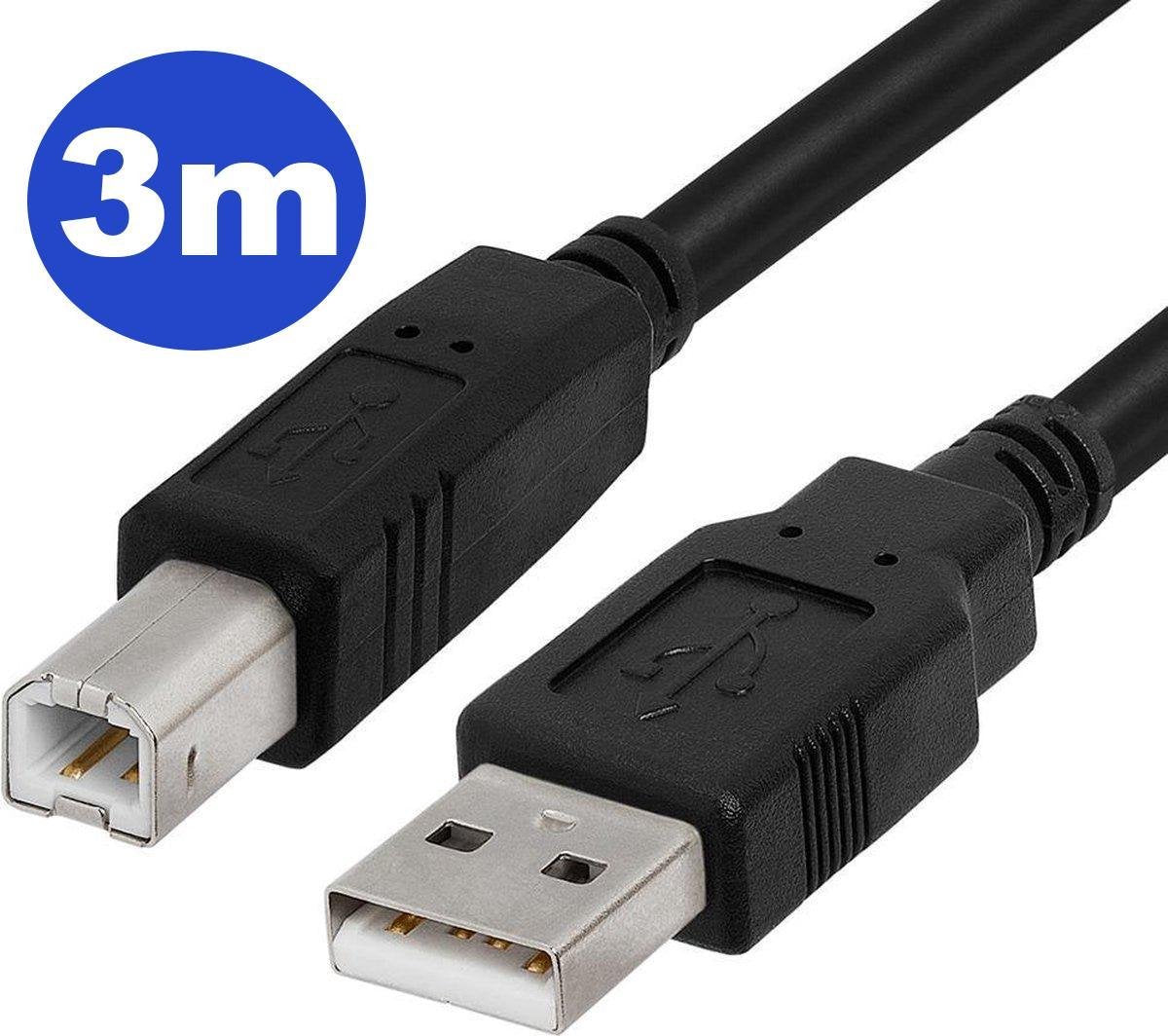 Printerkabel USB-A naar USB-B - 3 Meter - Kabel Voor Printer en Scanner