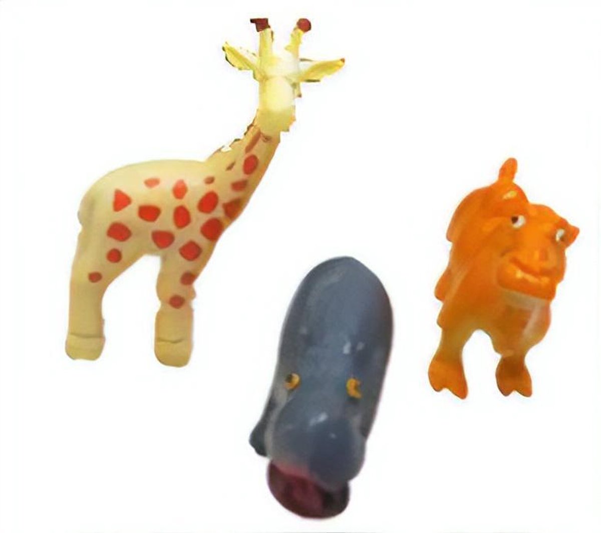 Lg-imports Mini Wilde Dieren 3 Stuks 5 Cm Geel/oranje/grijs