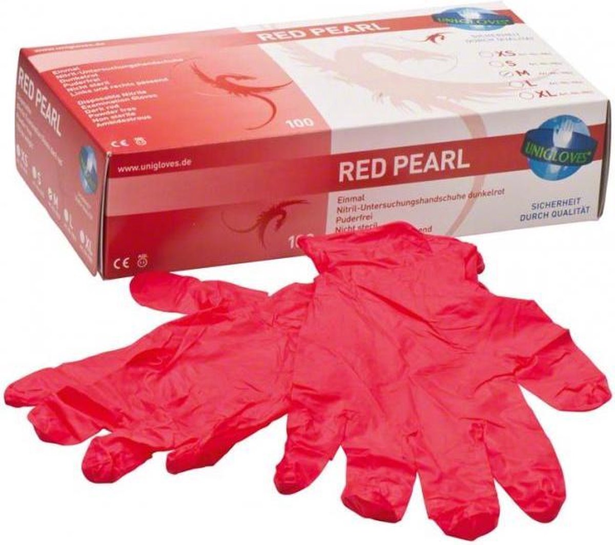 nitril handschoenen S red pearl