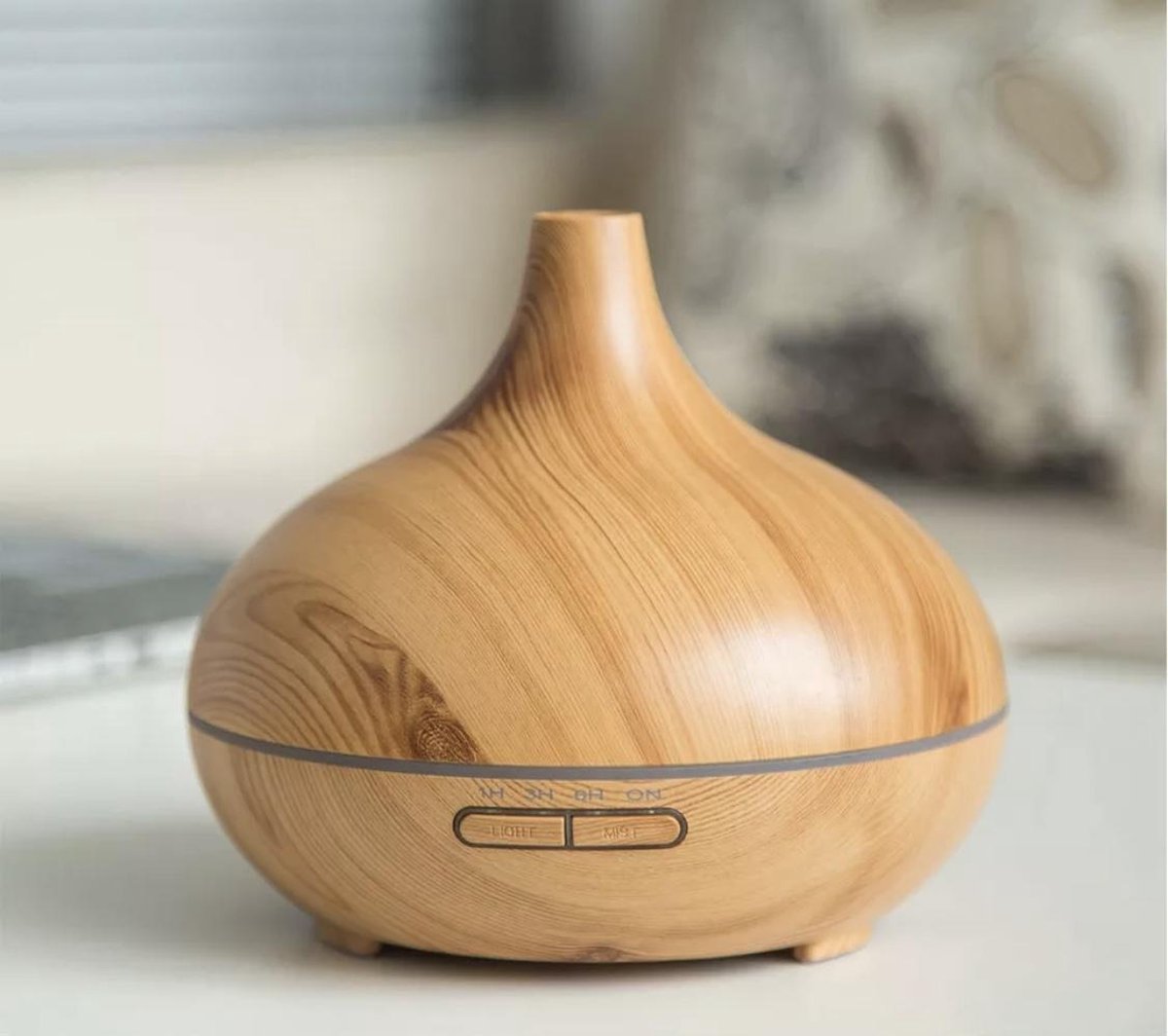 DEVACIEUX Aroma Diffuser Vernevelaar + 10 ML Neutriherbs Olie - Luchtbevochtiger Aromatherapie - Lichtbruin