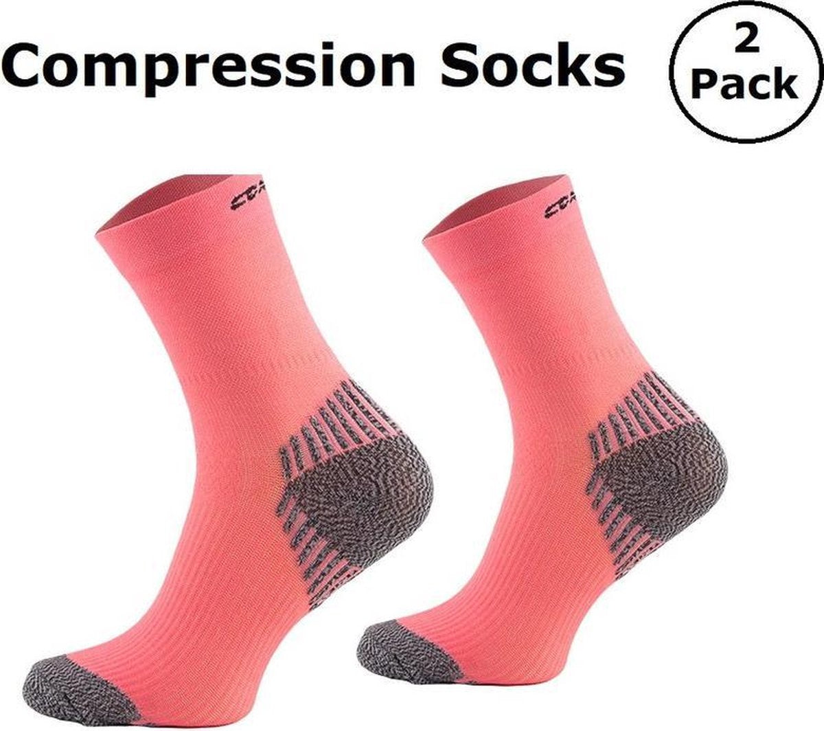 Comodo Compressie Sokken - 2 Paar - Hardloopsokken | Sportsokken - Kleur Orquidea - Maat 39-42