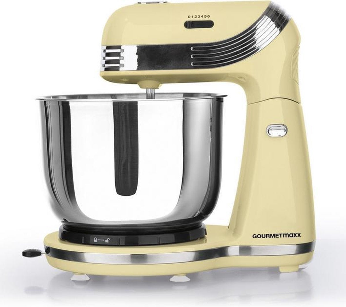 Gourmetmax Keukenmachine in een chique retro look 3L - Vanille kleur - Bekend van Tv