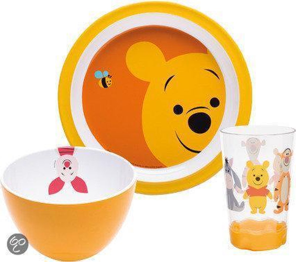 Zak! Designs Pooh Big Face Ontbijtset - 3-delig - Geel