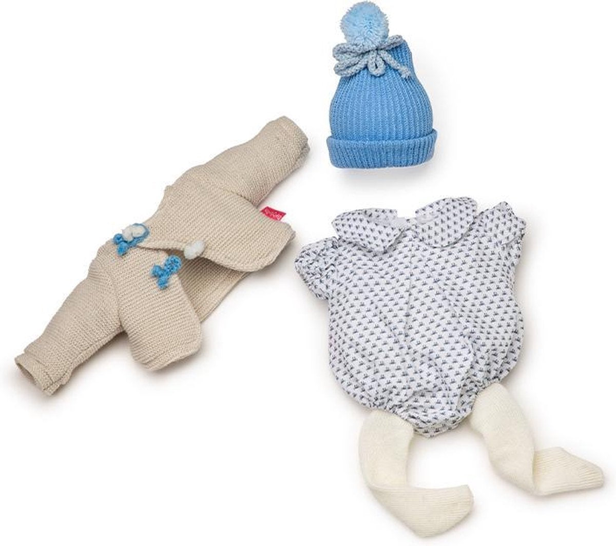 Berjuan Poppenkleding Meisjes 38 Cm Pe Blauw/beige