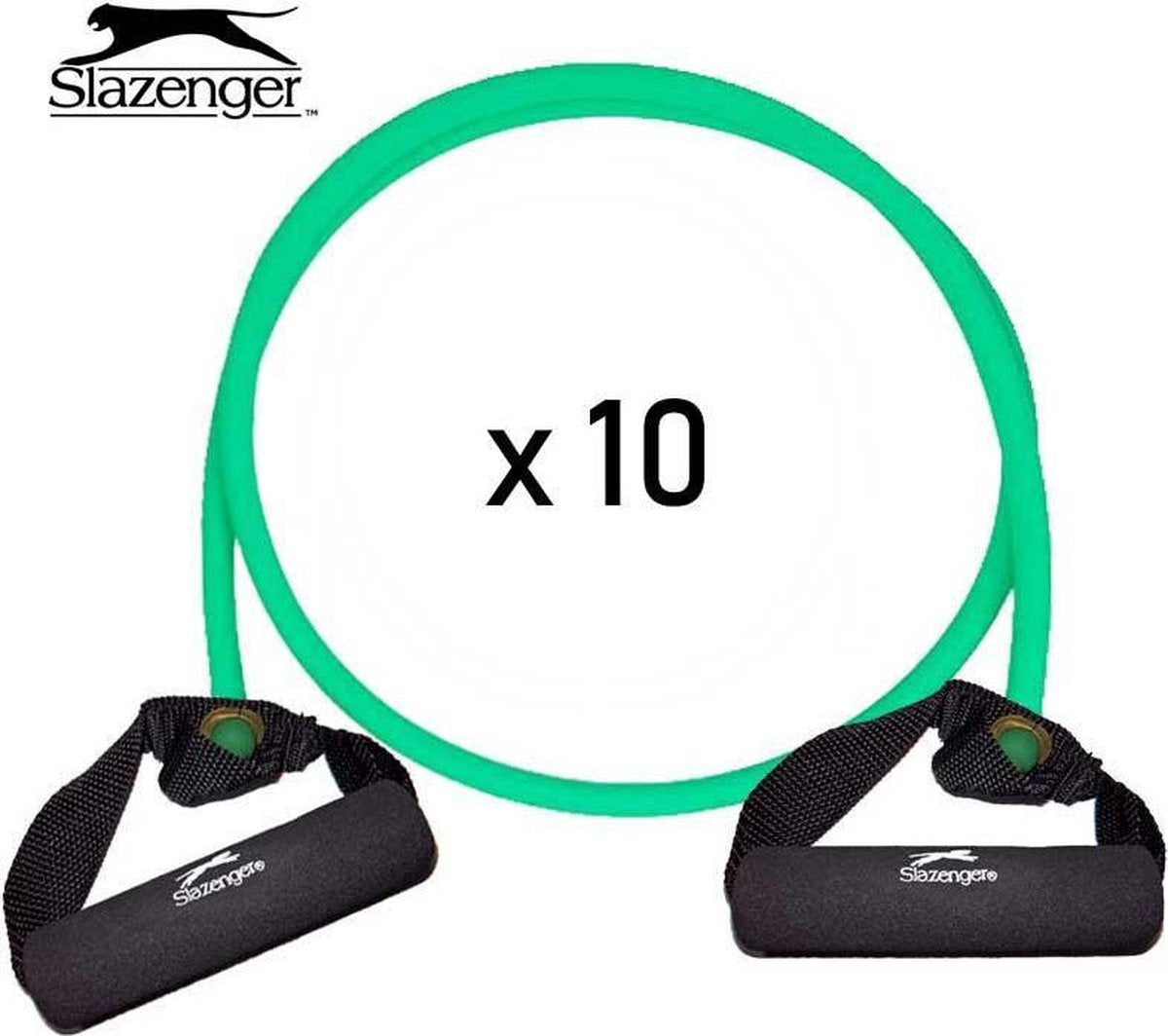 Slazenger Toning Tubes - SL 9040 - Weerstandsband - set van 10 stuks -Medium weerstand - 100 cm - Groen