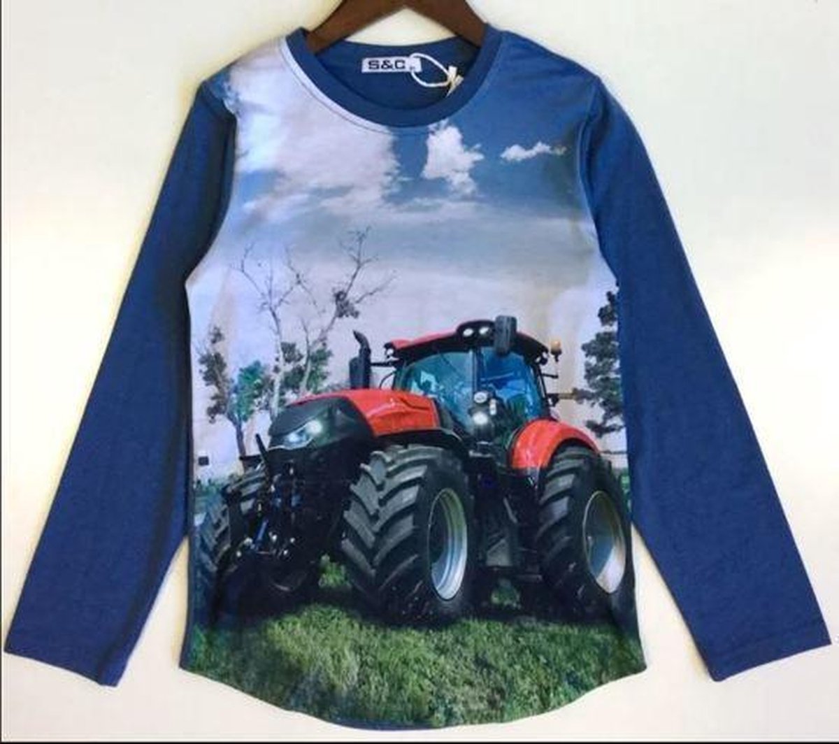 Longsleeve Shirt Tractor rood (Massey Ferguson) maat 146/152