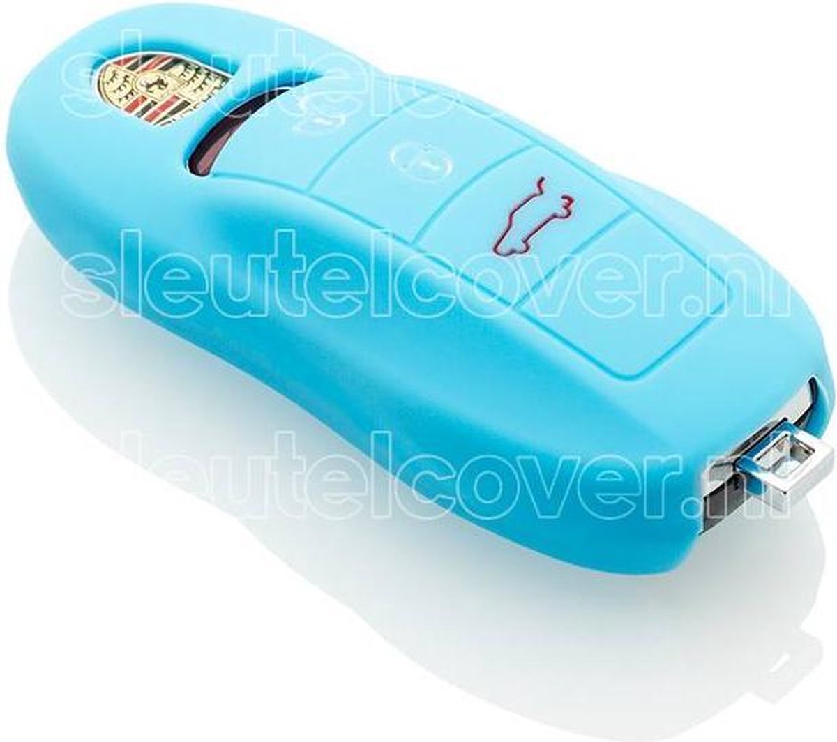 Porsche SleutelCover - Lichtblauw / Silicone sleutelhoesje / beschermhoesje autosleutel
