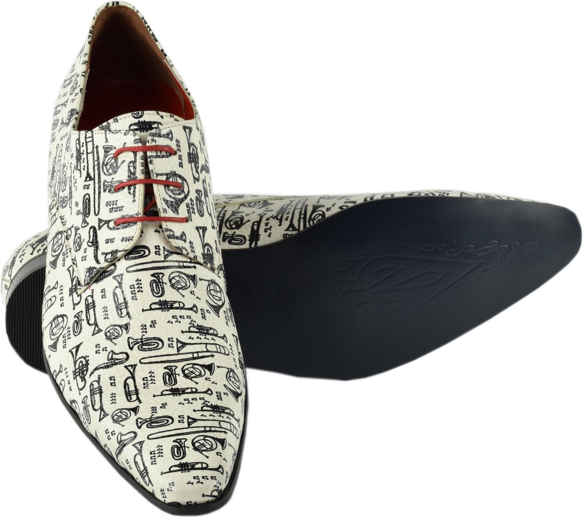 Witte veterschoenen heren muziek instrumenten maat 42