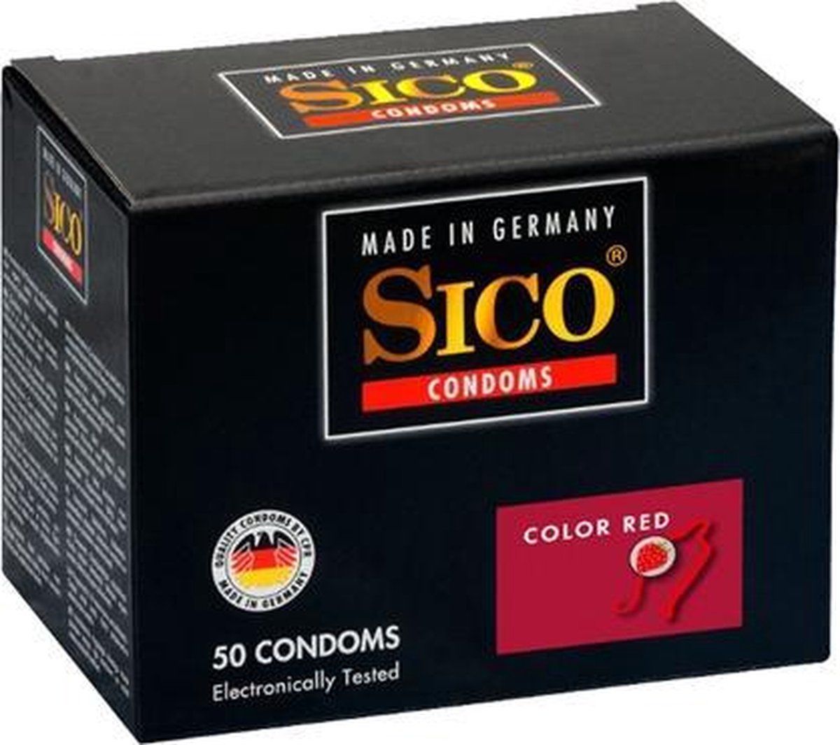 Bundle - Sico - Sico Color Red Aardbei Condooms - 50 Stuks met glijmiddel