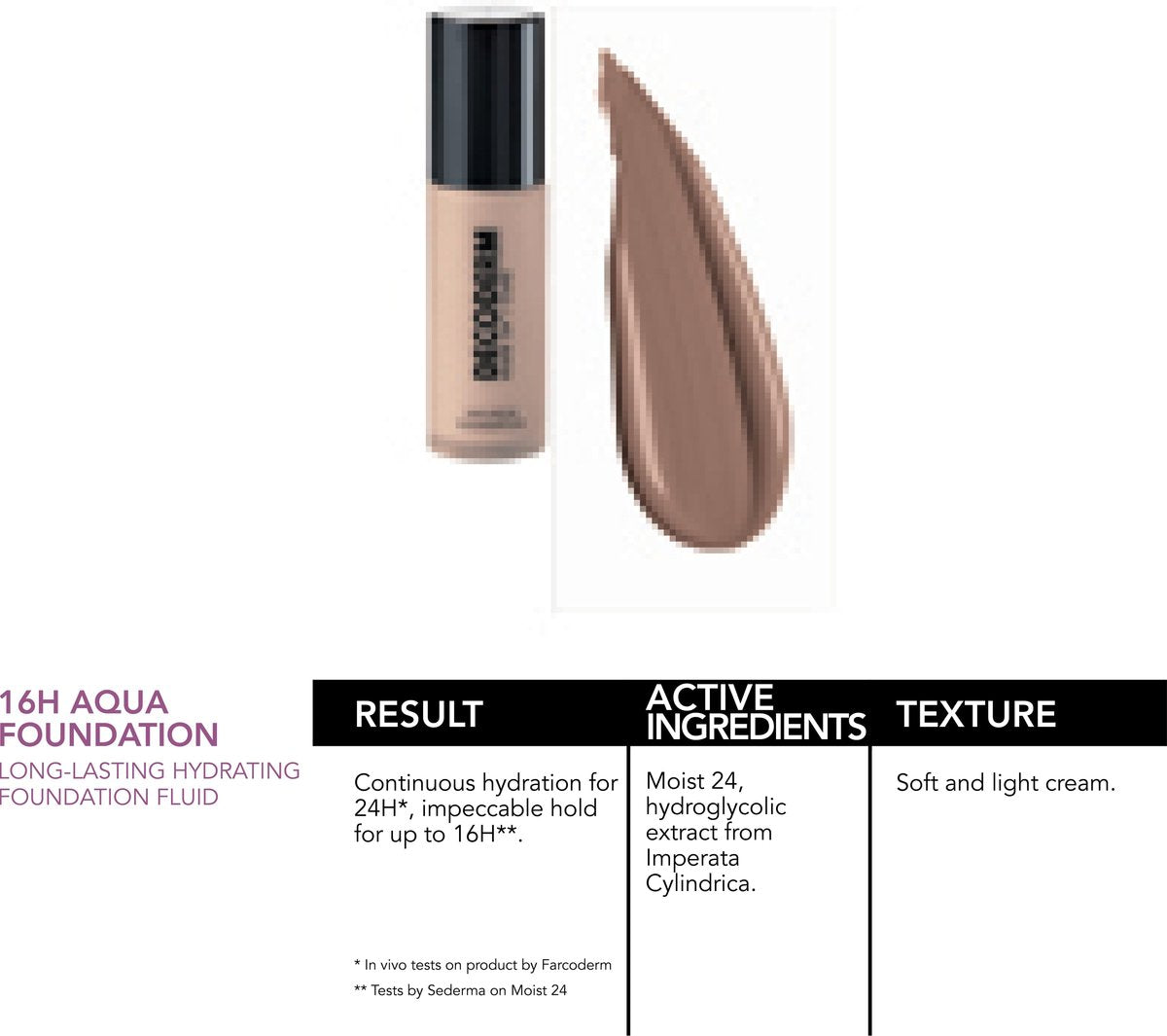 16H AQUA FOUNDATION 06 LONG LASTING HYDRATING FOUNDATION FLUID 30ML