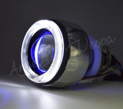 Xenon Angel eye voor Motorfiets / Scooters - Witte Angeleye met Blauwe Devil Eye