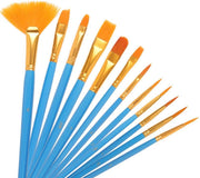 Winkrs - Kwasten & Penselen voor hobby schilderen - 10 Stuks - voor Acryl en Olieverf - Blauw