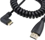 Coretek Mini HDMI - HDMI spiraalkabel - 90° haaks naar rechts - versie 1.4 (4K 30Hz) - 2 meter