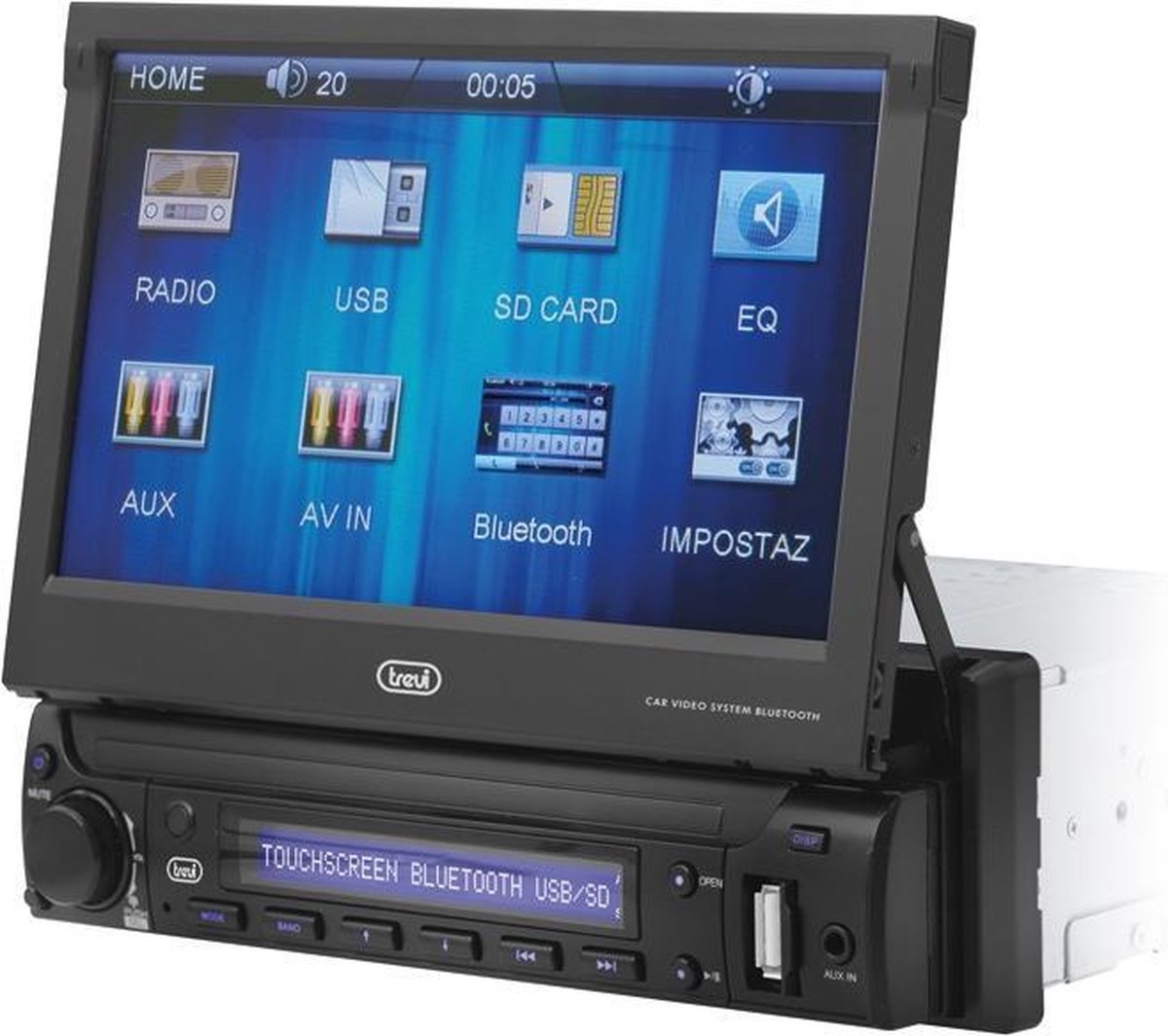 Trevi MDV 6350 BT 160W Bluetooth Zwart autoradio
