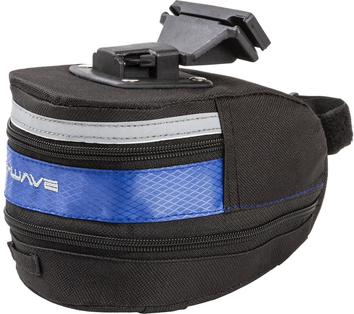 Zadeltas M-Wave Tilburg large met klikbevestiging - zwart/blauw