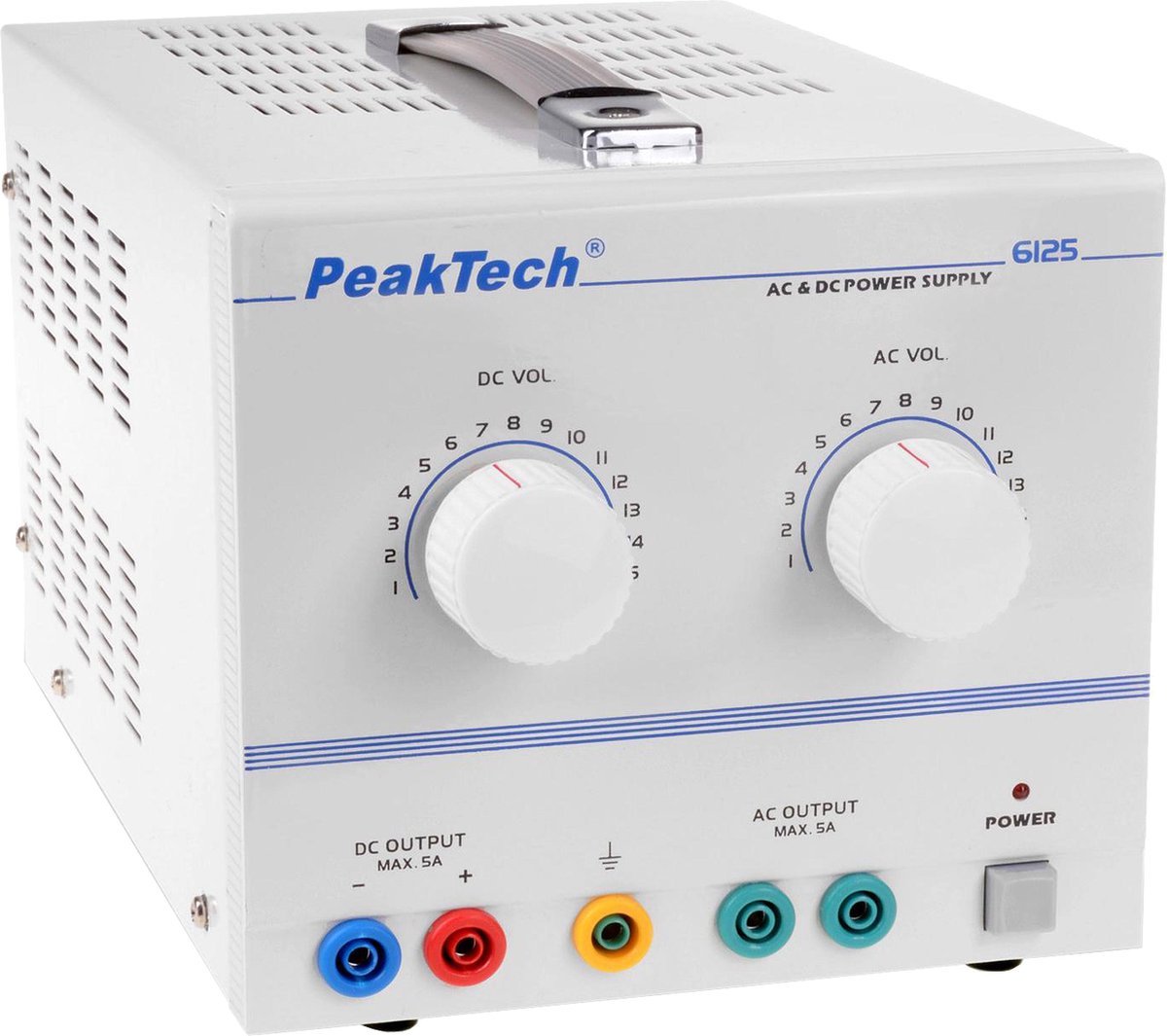 PeakTech 6125 AC / DC laboratoriumvoeding 1 - 15 V / 5 A
