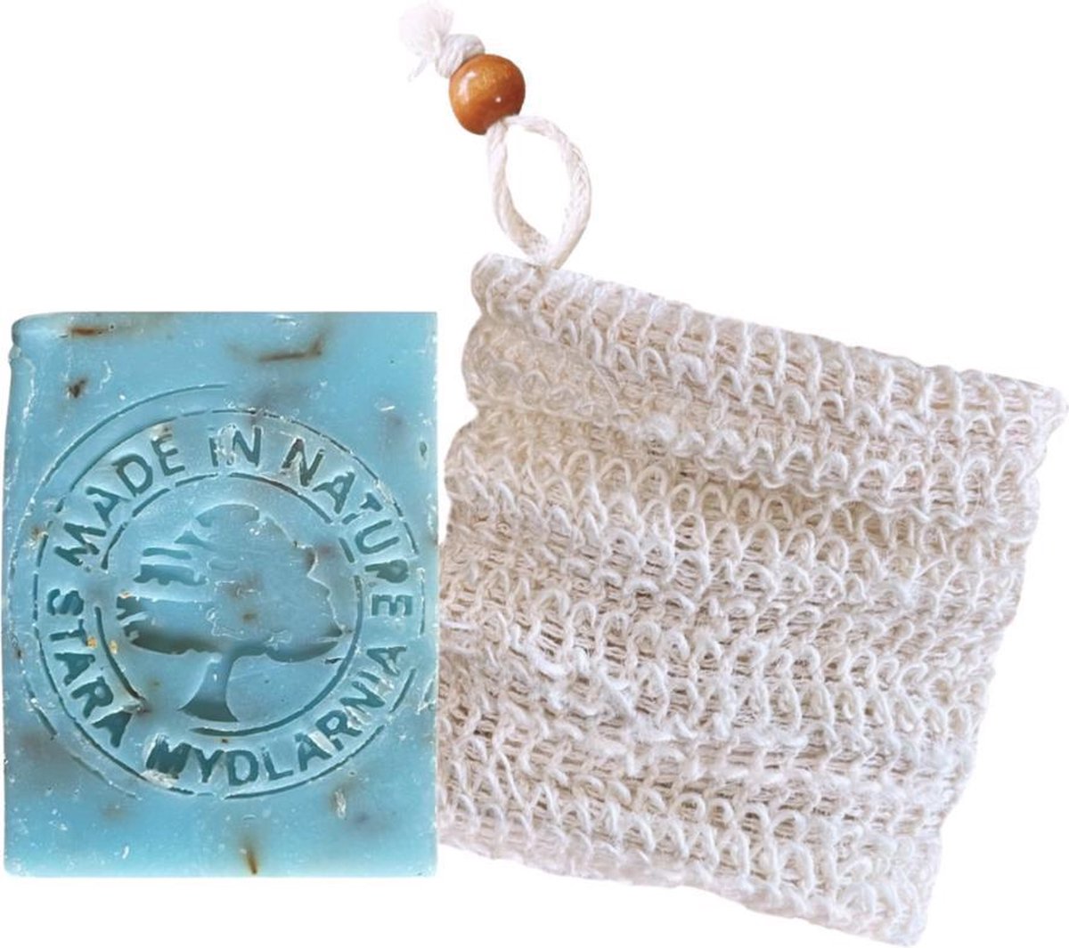 green-goose® Marine Algae Zeep met Hennepvezel Waszakje | Vegan Zeep | Biologisch Afbreekbaar | Plasticvrij | Zonder Chemicalien | Duurzame Zeep