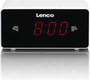 Lenco CR-510 - Wekkerradio met AUX en ingebouwde luidsprekers - Wit