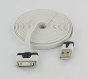 Ultra flat iPhone usb sync en laadkabel 3m wit