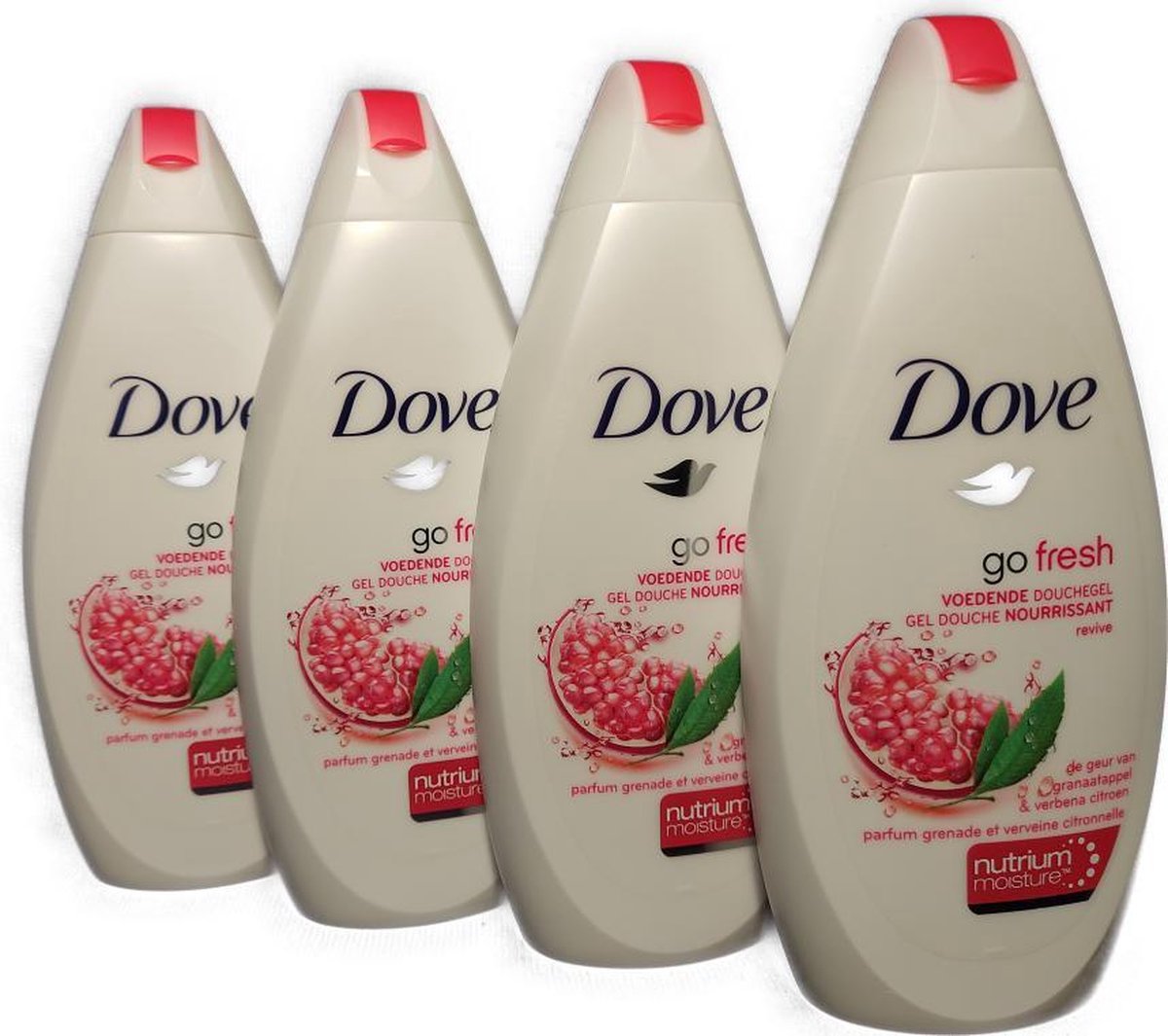Dove Go Fresh Revive - Shower Gel - Granaatappel en Verbena Citroen - voordeelverpakking 4 x 500 ml
