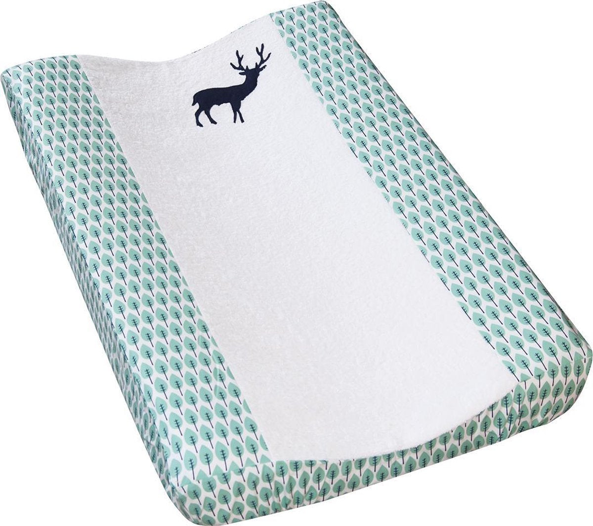 Taftan - Aankleedkussenhoes - Blauw Hert - 72 x 44 cm - blauw / groen