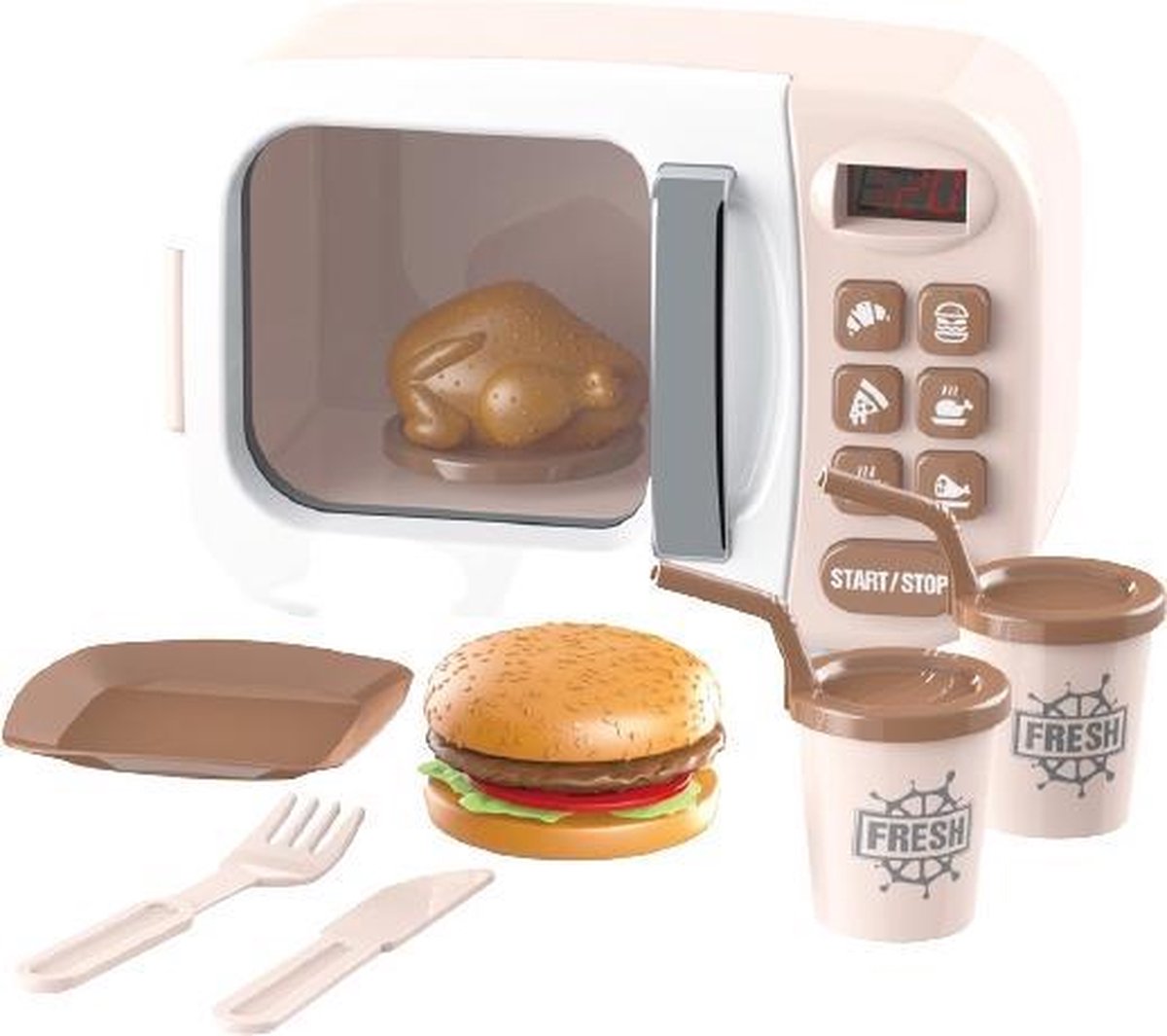 Luna Speelgoedmagnetron happy gourmet junior roze 12-delig